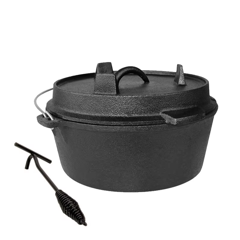 Camp Dutch Oven Cast - 25cm Cast Iron Dutch Oven Camping