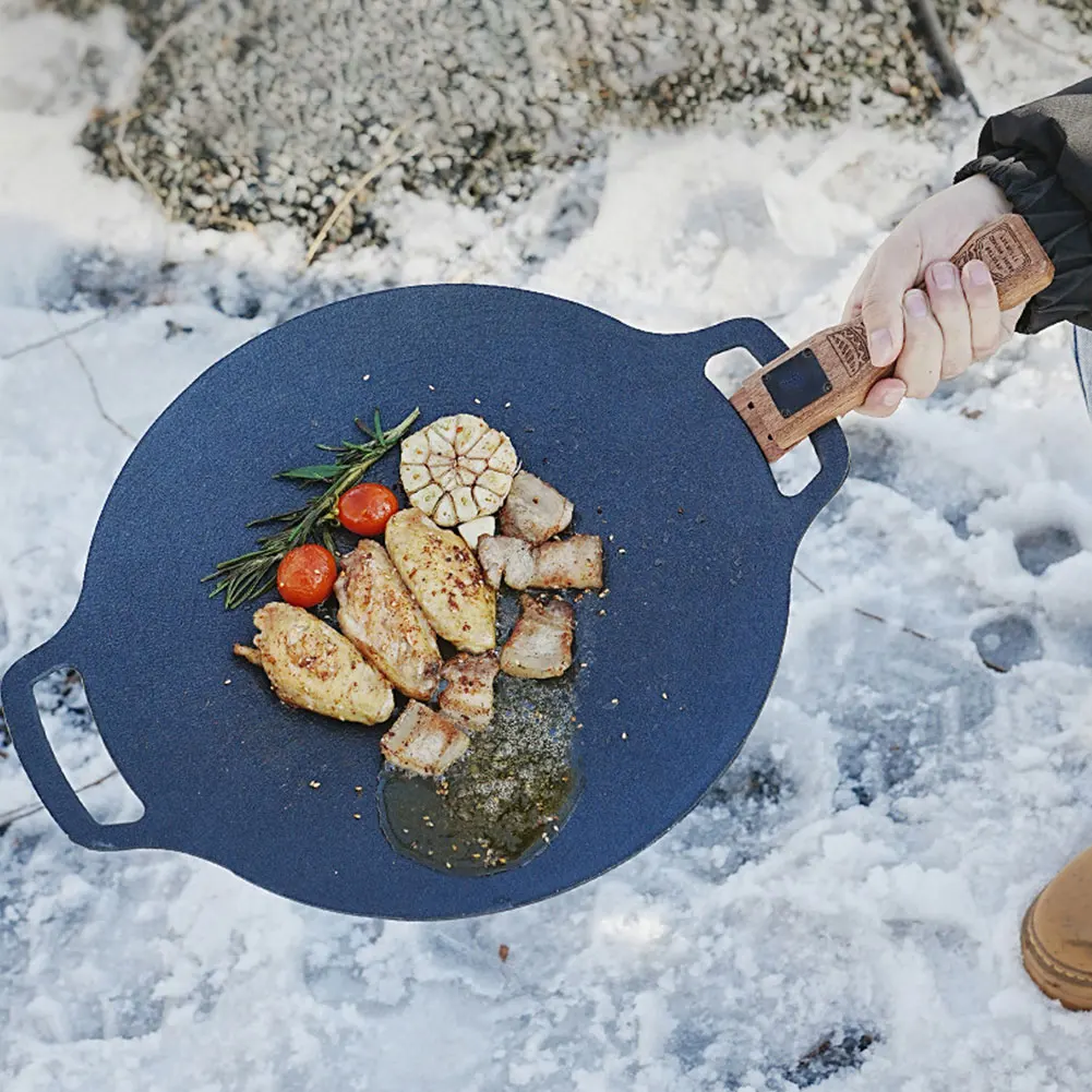 Outdoor Natural Wood Grill Pan - Camping Hiking Cooking 评论和价格