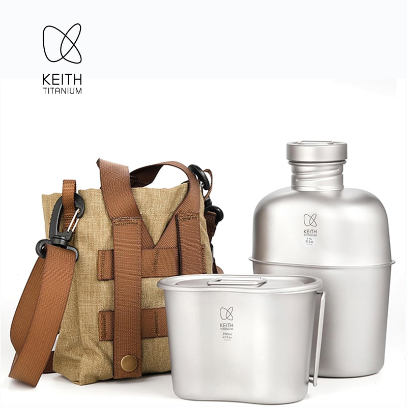 KEITH  Pure Titanium Canteen M - Camping Hiking Cooking 评论和价格